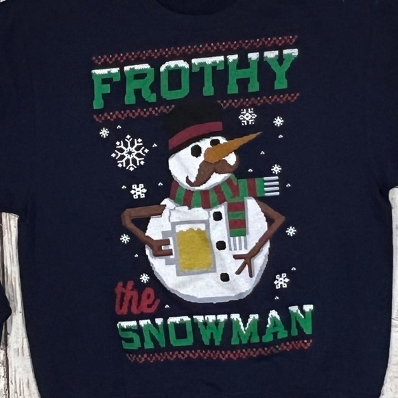Frothy the Snowman Xmas Ugly Christmas Sweatshirt Ugly Sweater Jumper - Picture 2 of 3